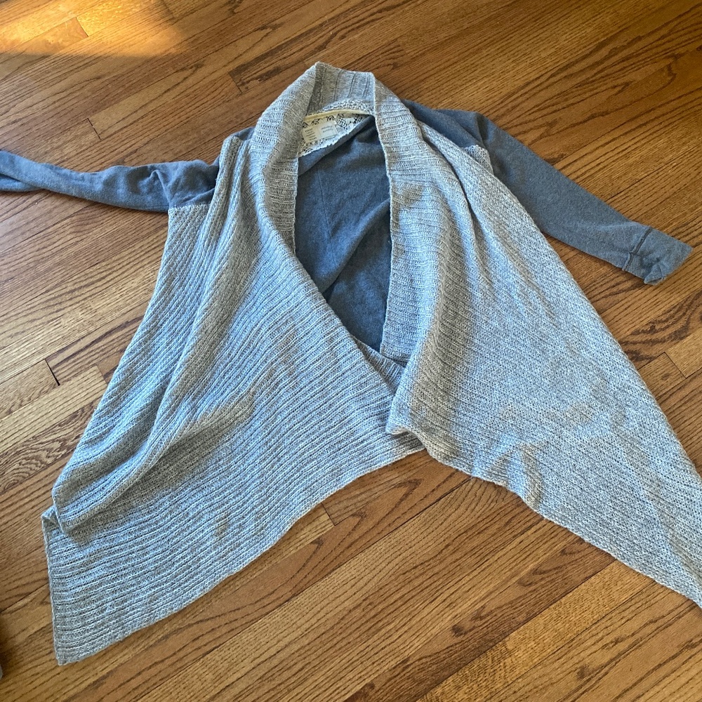 Anthropologie Grey open sweater
